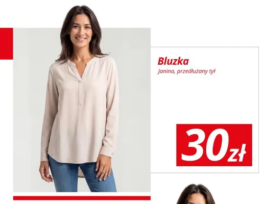 Bluzka Janina przedłużany tył promocja w KiK