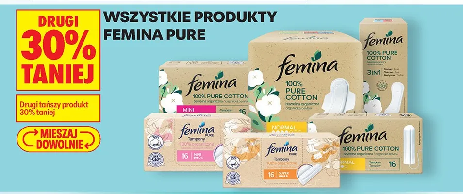 Podpaski Pure różne typy promocja w Biedronka