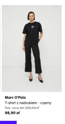 T-shirt z nadrukiem Marc O'Polo czarny promocja w Lounge by Zalando