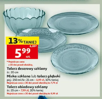 Talerz obiadowy szklany Actuel promocja w Auchan