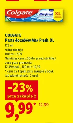 Pasta do zębów Max Fresh XL Colgate promocja w Lidl