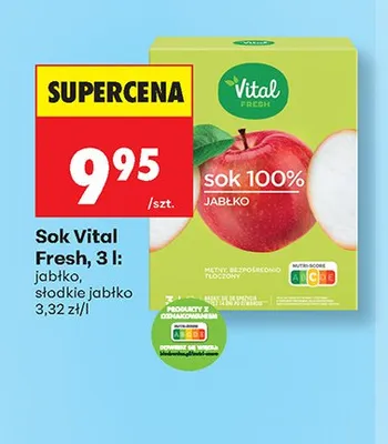 Sok Vital Fresh jabłko promocja w Biedronka