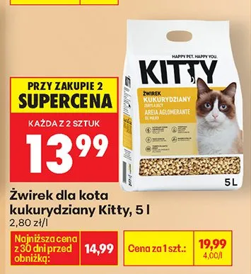 Żwirek dla kota kukurydziany promocja w Biedronka