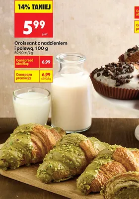 Croissant z nadzieniem i polewą promocja w Biedronka