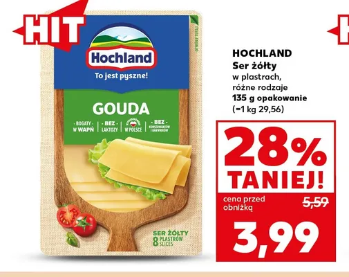 Ser żółty w plastrach Hochland promocja w Kaufland