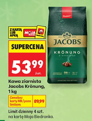 Kawa ziarnista Jacobs Krönung promocja w Biedronka