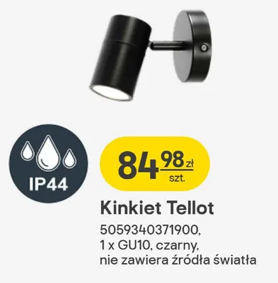 Kinkiet Tellot 1 x GU10, czarny, nie zawiera źródła światła promocja w Castorama