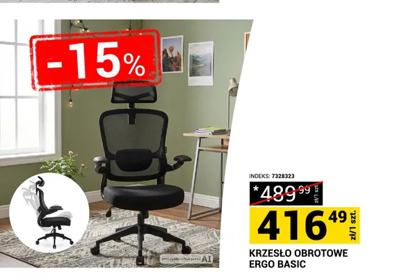 Krzesło obrotowe Ergo Basic promocja w Merkury Market