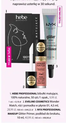 Róż i pomadka w płynie Eveline Cosmetics Wonder Match 01 promocja w Hebe