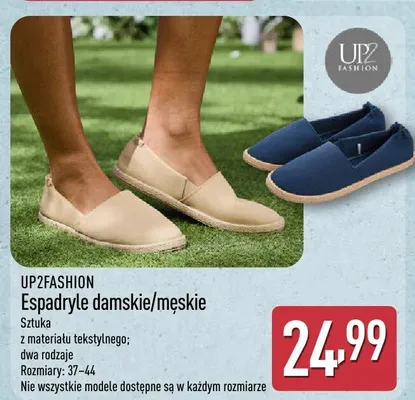 Espadryle damskie/męskie UP2FASHION promocja w Aldi