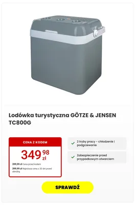 Lodówka turystyczna Götze & Jensen TC800 g promocja w Media Expert