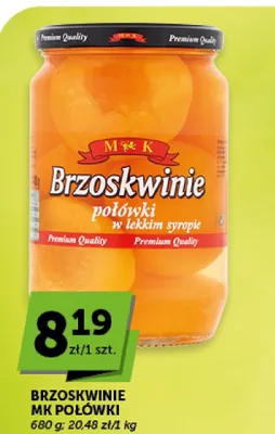 Brzoskwinie połówki w lekkim syropie MK promocja w Groszek