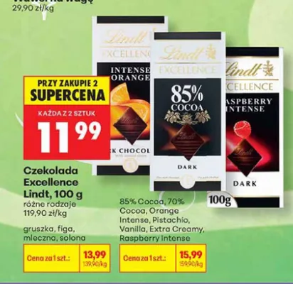 Czekolada Lindt Excellence Raspberry Intense promocja w Biedronka