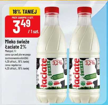 Mleko świeże Łaciate 2% promocja w POLOmarket