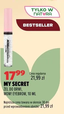 Żel do brwi My Secret Wow! Eyebrow promocja w Drogerie Natura