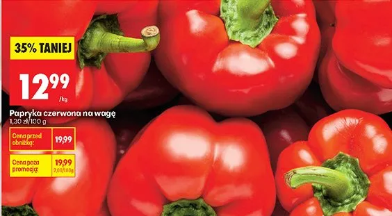 Papryka czerwona na wagę promocja w Biedronka