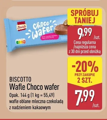Wafle Choco wafer Biscotto promocja w Aldi
