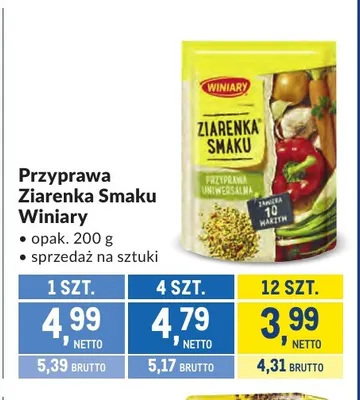 Przyprawa Ziarenka Smaku Winiary promocja w Makro