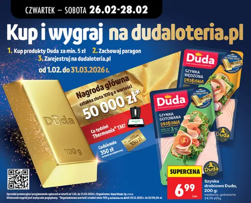 Szynka drobiowa wędzona, gotowana promocja w Biedronka