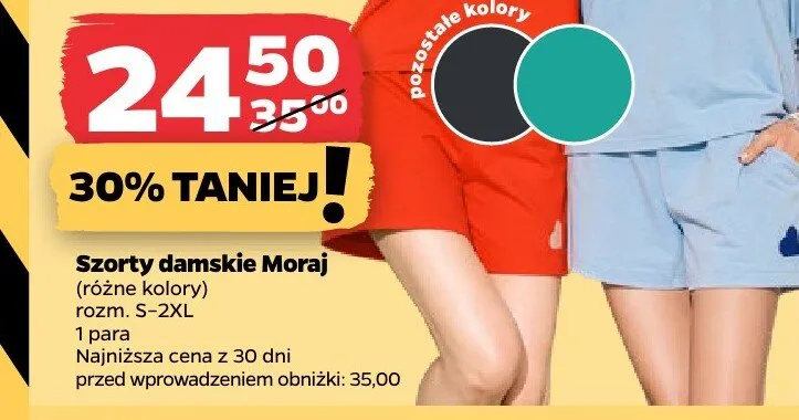 Szorty damskie gładkie promocja w Netto