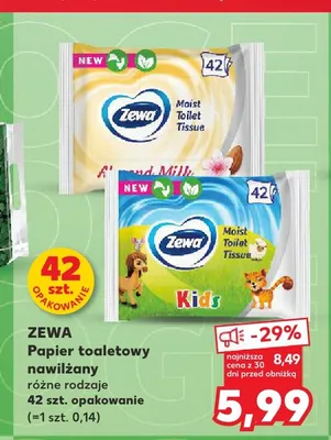 Papier toaletowy nawilżany Zewa Almond Milk promocja w Kaufland