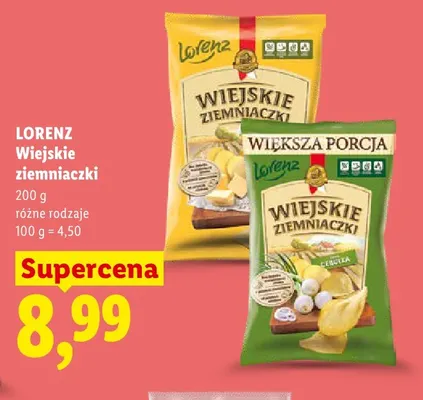 Chipsy Wiejskie Ziemniaczki Lorenz masło z solą promocja w Lidl