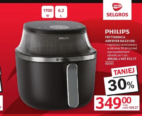 Frytownica PHILIPS Airfryer NA331/00 1700W 6,2l promocja w Selgros