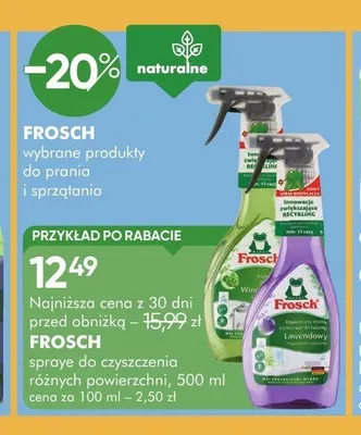 Produkty do prania i sprzątania Frosch promocja w Super-Pharm