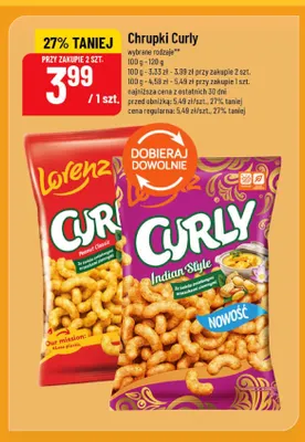Chrupki Curly Indian Style Lorenz promocja w POLOmarket