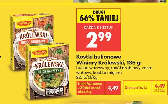 Kostki bulionowe Winiary Królewski kostka mięsna promocja w Biedronka