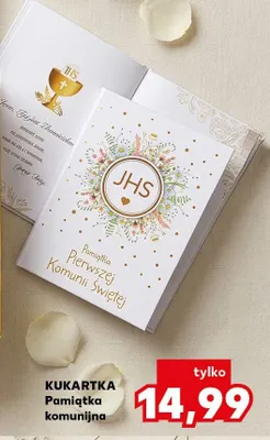 Pamiątka komunijna Kukartka promocja w Kaufland