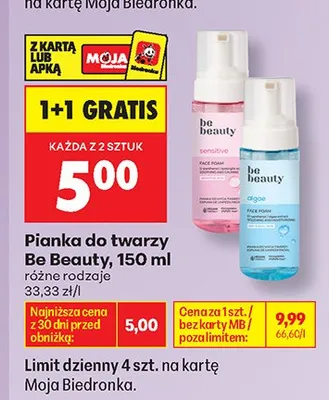 Pianka do twarzy Be Beauty promocja w Biedronka