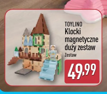 Klocki magnetyczne duży zestaw Toylino promocja w Aldi