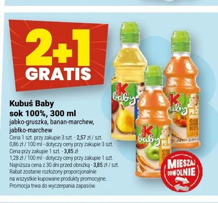 Sok Kubuś Baby banan-marchew promocja w Twój Market