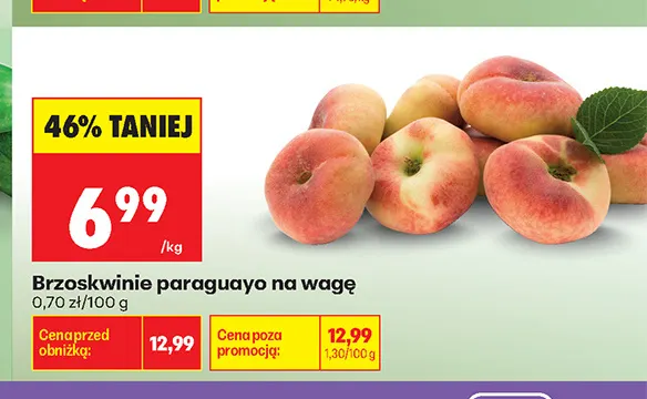 Brzoskwinie paraguayo na wagę promocja w Biedronka