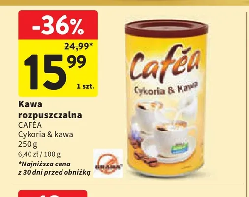 Kawa rozpuszczalna Caféa Cykoria & promocja w Intermarche