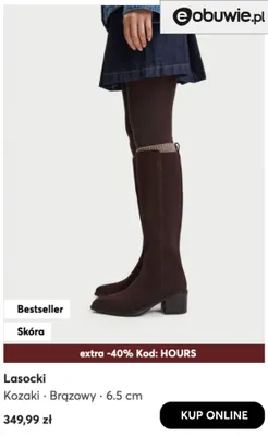 Kozaki brązowy 6,5 cm Lasocki promocja w eobuwie.pl