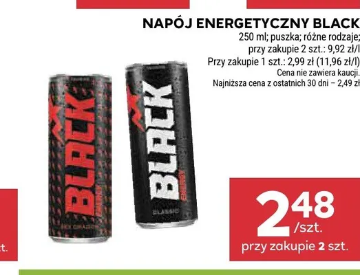 Napój energetyczny Black promocja w Stokrotka