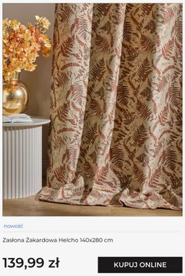 Zasłona żakardowa Helcho 140x280 cm promocja w home&you