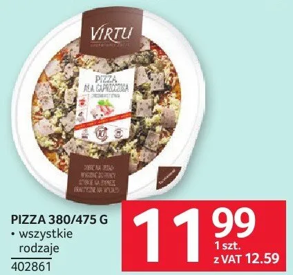 Pizza 380/475g Virtu 402861 promocja w Selgros