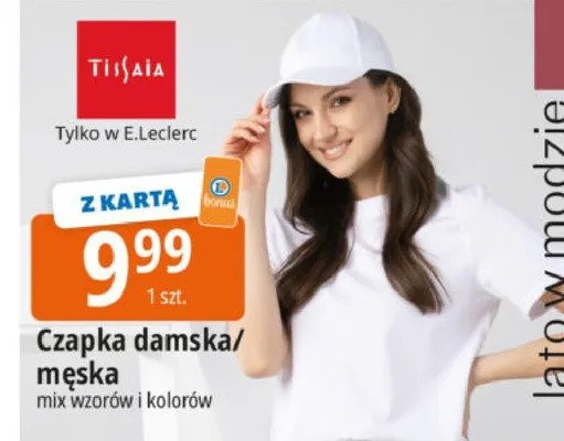 Czapka damska/męska Tissaia mix wzorów i kolorów promocja w Leclerc