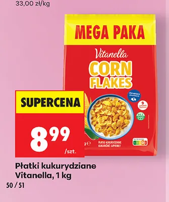Płatki kukurydziane Vitanella promocja w Biedronka