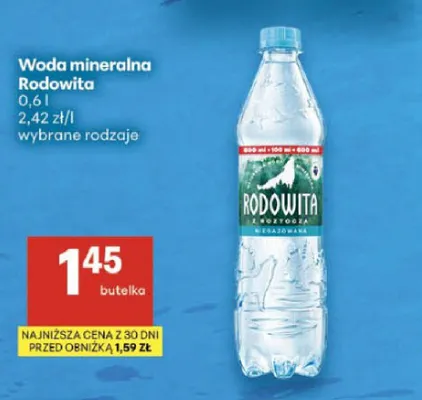 Woda mineralna Rodowita promocja w Delikatesy Centrum