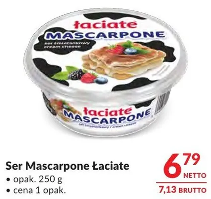 Ser Mascarpone Łaciate promocja w Makro