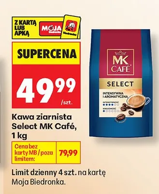 Kawa ziarnista Select MK Café promocja w Biedronka