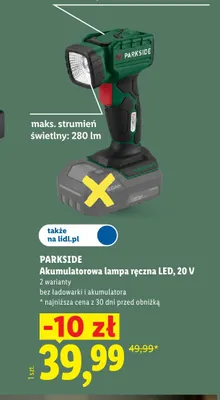 Akumulatorowa lampa ręczna LED Parkside 20V promocja w Lidl
