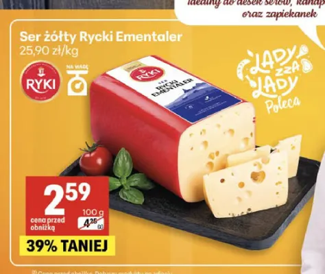 Ser żółty Rycki Ementaler promocja w Delikatesy Centrum