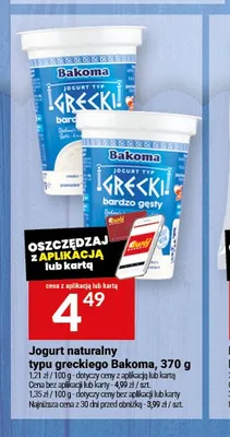 Jogurt naturalny typu greckiego Bakoma promocja w Twój Market