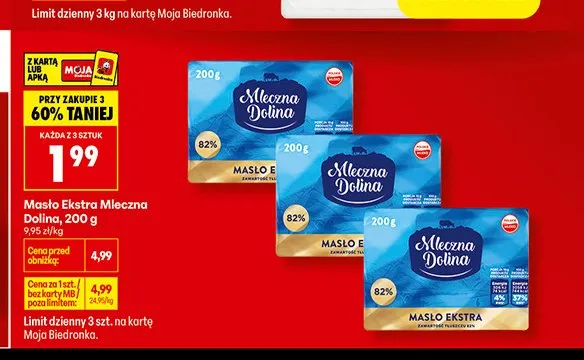 Masło Ekstra Mleczna Dolina promocja w Biedronka
