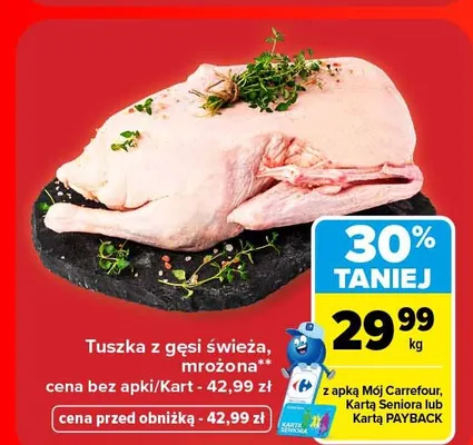 Tuszka z gęsi świeża promocja w Carrefour Market